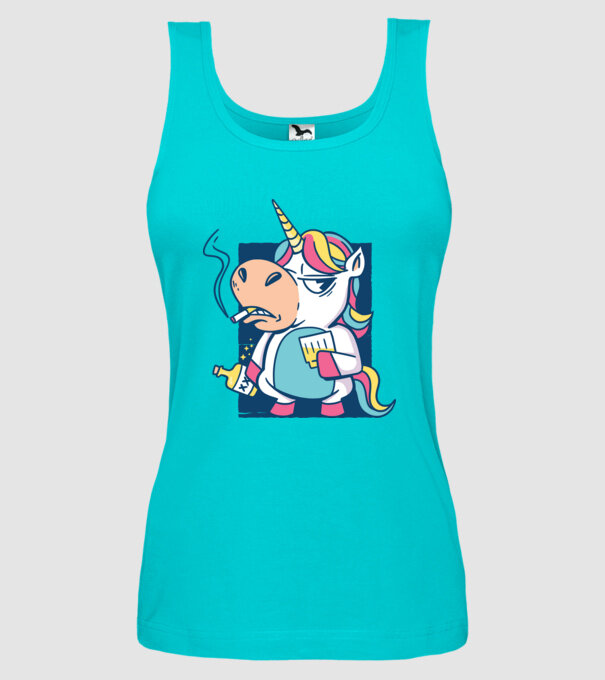 Unicorn rebel model turcoaz pe tricou