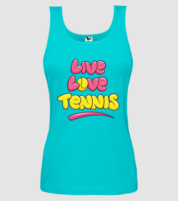 Live Love Tennis model turcoaz pe tricou
