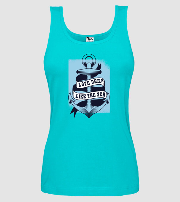 'Love deep like the sea ancoră dragoste Valentine''s Day' model turcoaz pe tricou