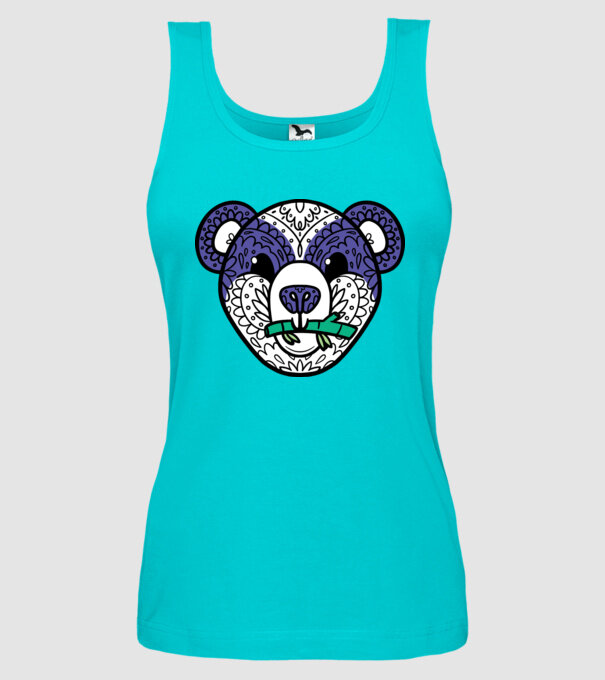 Mandala Panda model turcoaz pe tricou