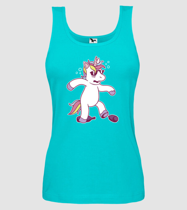 Mahmureală unicorn model turcoaz pe tricou