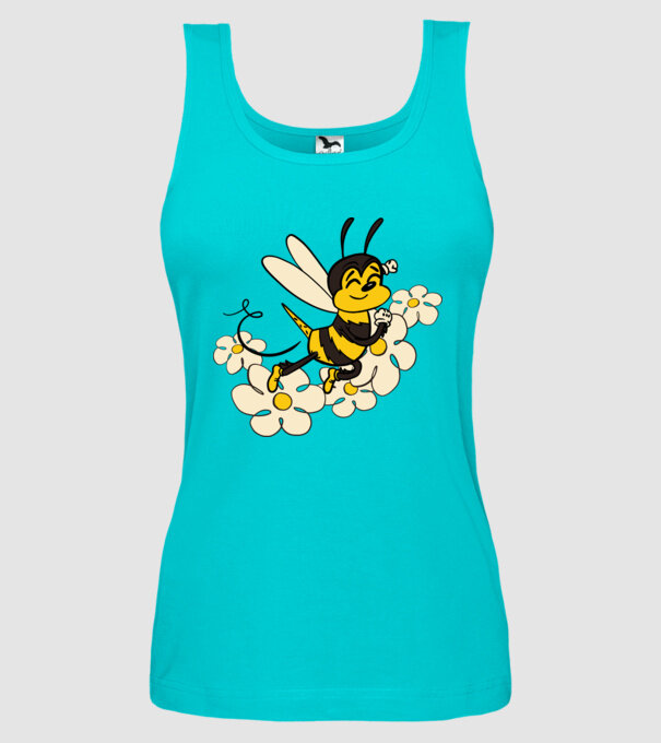 Albină Floare model turcoaz pe tricou