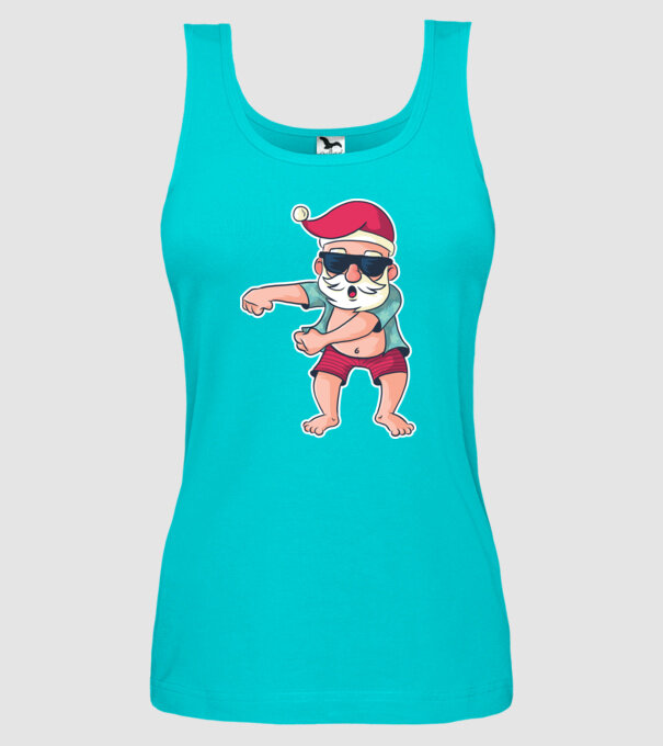 Moș Crăciun dans Floss DAB model turcoaz pe tricou