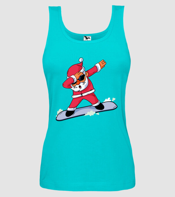 Moș Crăciun Snowboard DAB tricou amuzant model turcoaz pe tricou