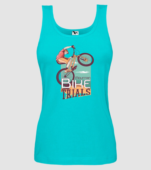 Truc Mountainbike model turcoaz pe tricou