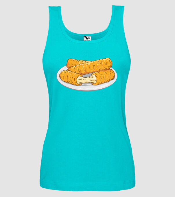 Fâșii de mozarella model turcoaz pe tricou