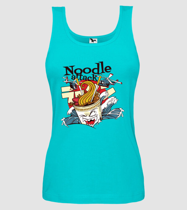 Noodle Attack model turcoaz pe tricou