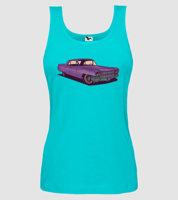 Mașină Old school model turcoaz pe tricou
