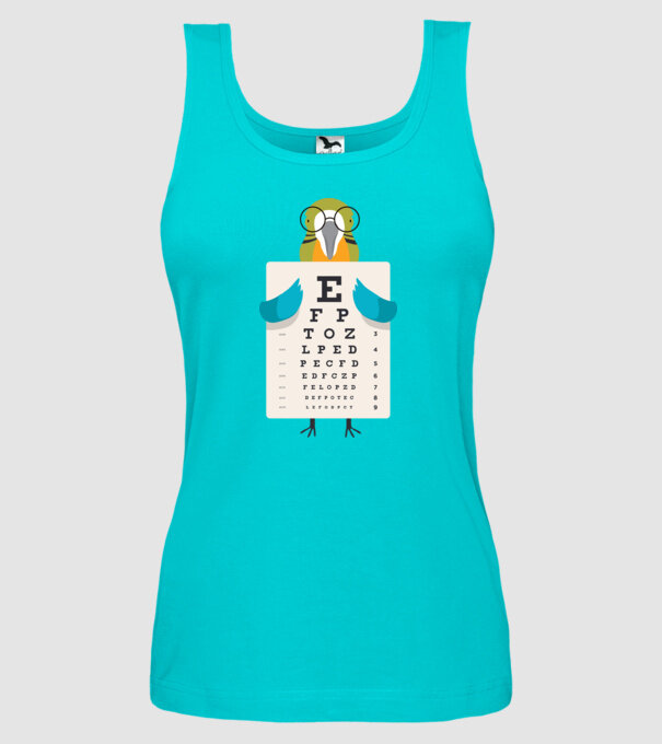 Oftalmolog papagal model turcoaz pe tricou