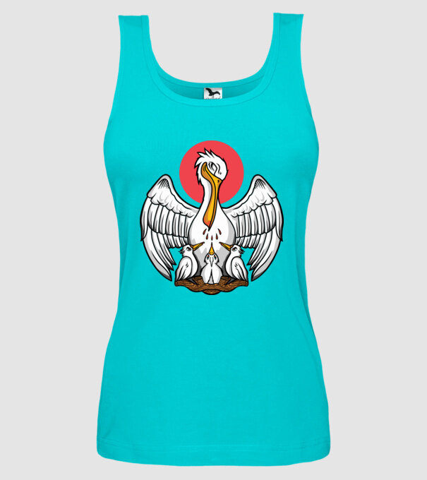 Familie Pelican model turcoaz pe tricou