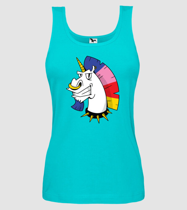 Punk unicorn model turcoaz pe tricou