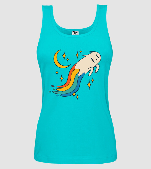 Pisoi zburător model turcoaz pe tricou
