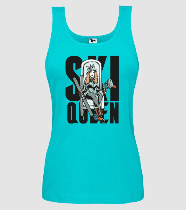 Ski Queen - Regină schioară model turcoaz pe tricou