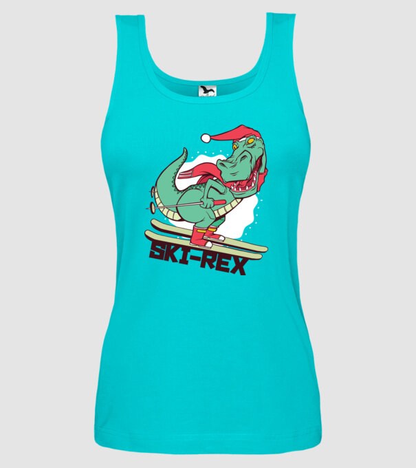 Ski Rex model turcoaz pe tricou