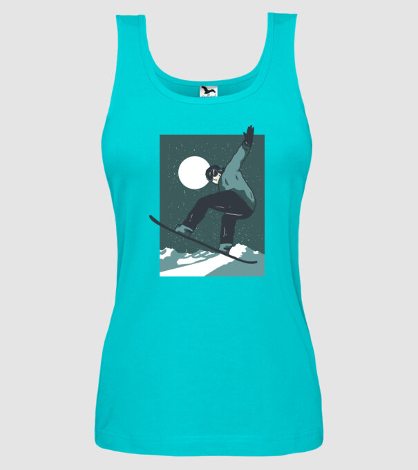 Săritură Snowboard model turcoaz pe tricou