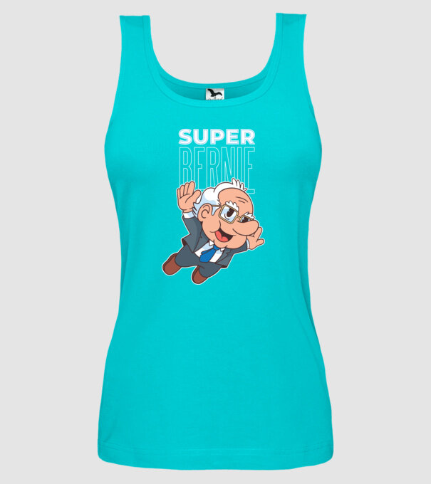 Super Bernie Sanders model turcoaz pe tricou