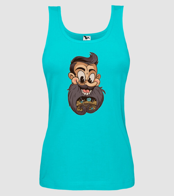Comoară barbă model turcoaz pe tricou