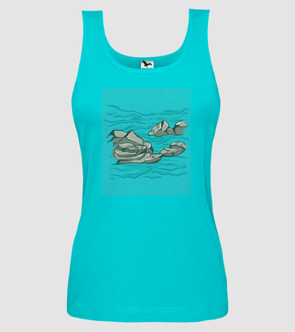 Oceanul cu Stânci model turcoaz pe tricou