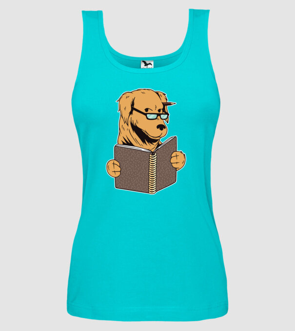 Câine Studiind model turcoaz pe tricou