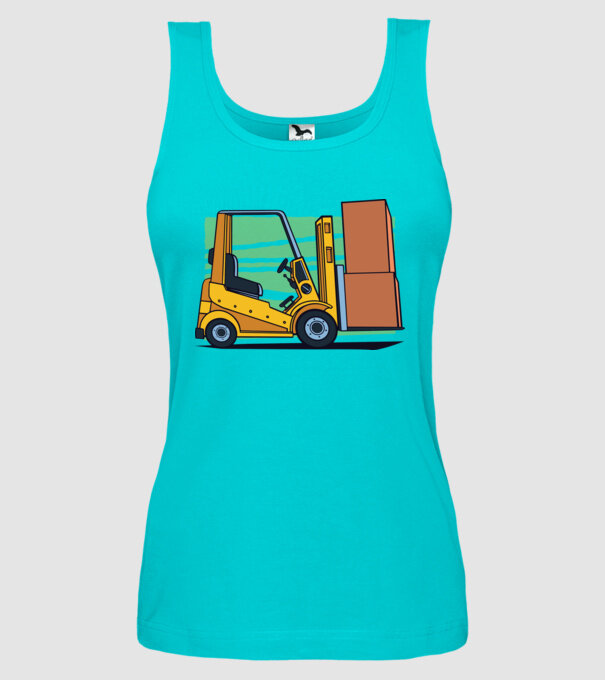 Stivuitor model turcoaz pe tricou