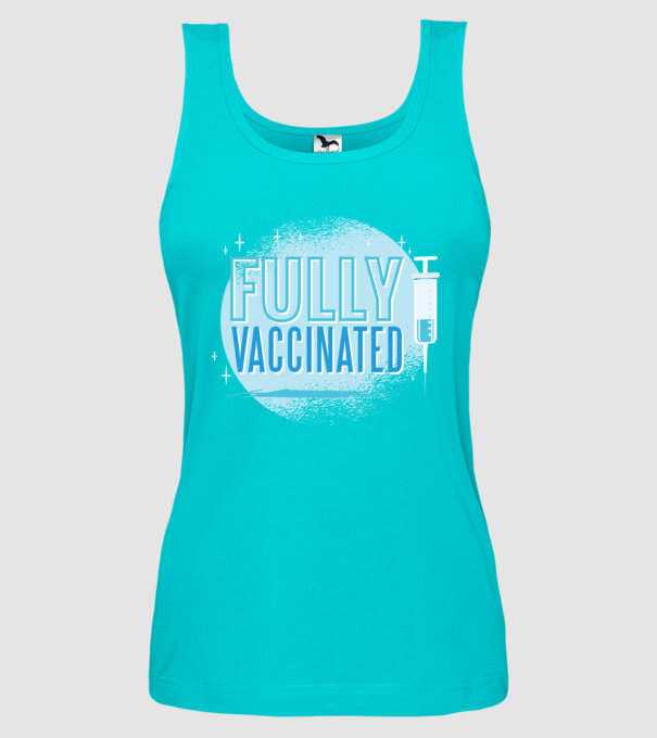 Complet vaccinat model turcoaz pe tricou