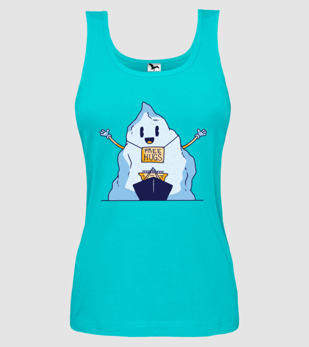 Titanic Iceberg Free Hugs model turcoaz pe tricou