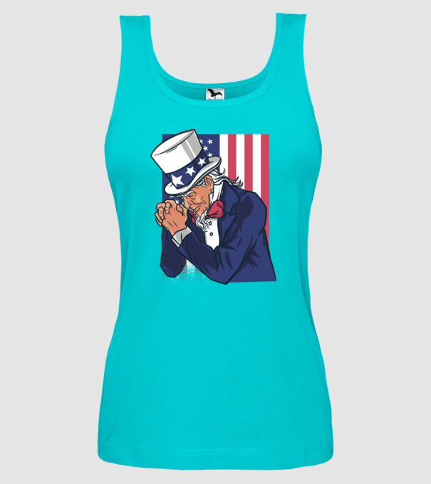Uncle Sam se roagă model turcoaz pe tricou