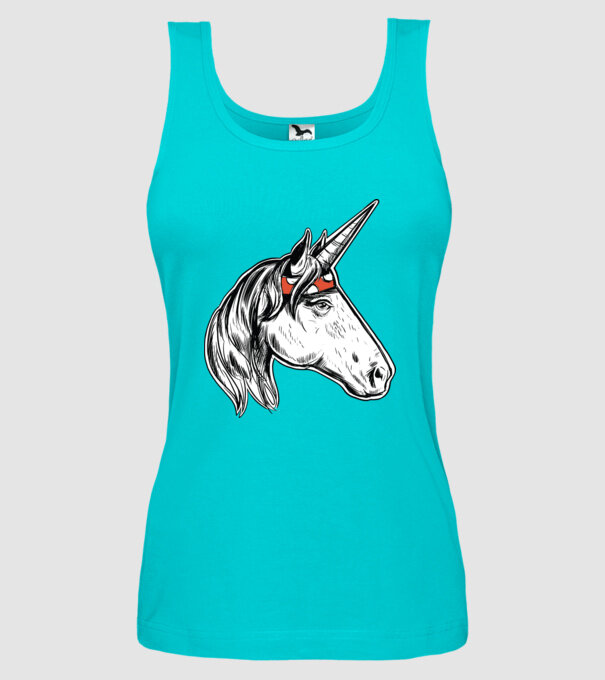 Cal Unicorn model turcoaz pe tricou