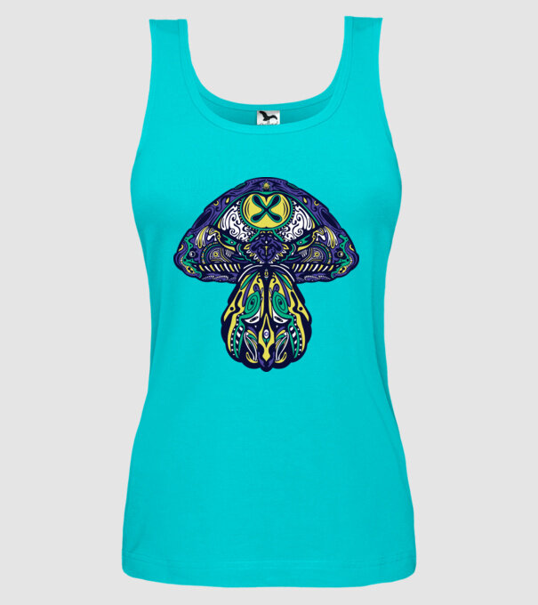 Ciupercă magică model turcoaz pe tricou