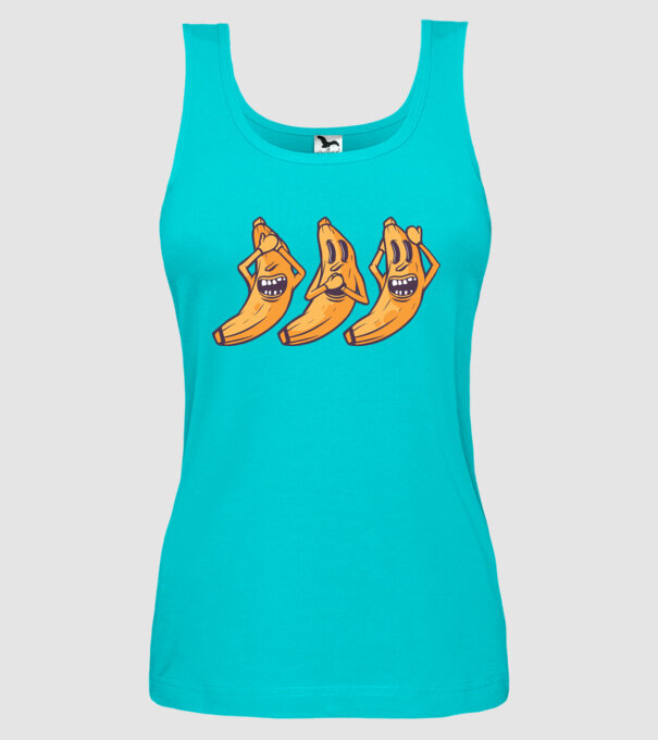 Banane amuzante - Nu vede, nu vorbește, nu aude model turcoaz pe tricou