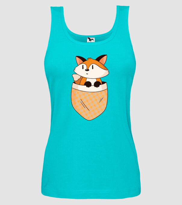 Vulpe de buzunar model turcoaz pe tricou