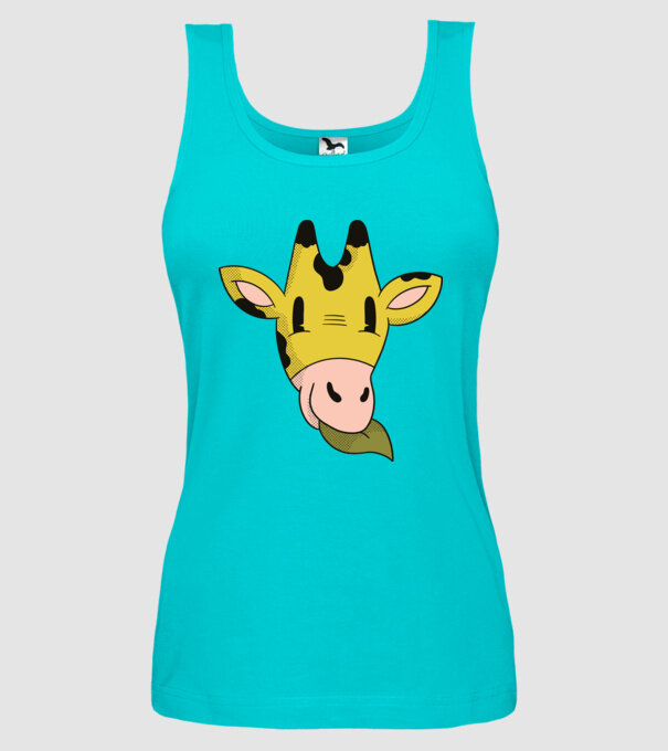 Cap Girafă model turcoaz pe tricou