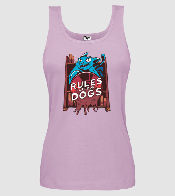 Regulile sunt pentru câini Cu pisică model liliachiu pe tricou