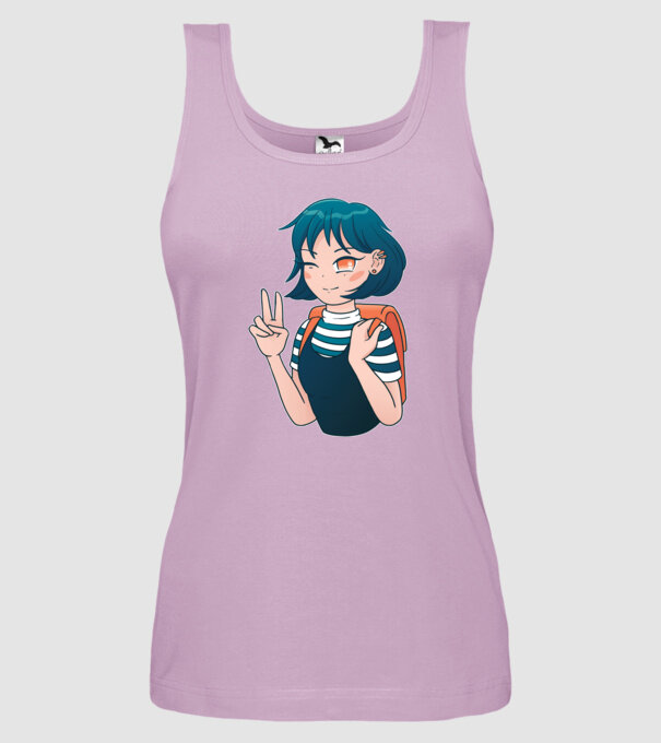Anime fată model liliachiu pe tricou