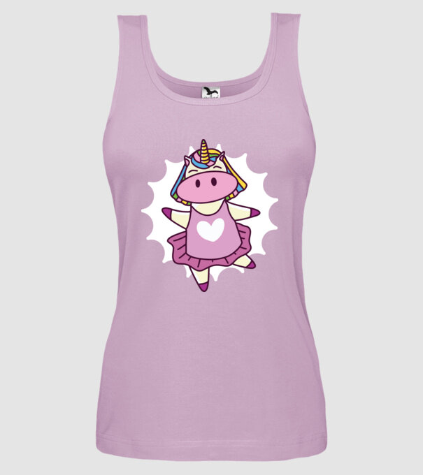 Unicorn dansator de balet model liliachiu pe tricou