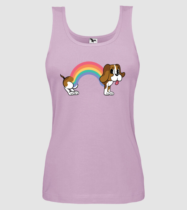Beagle curcubeu model liliachiu pe tricou