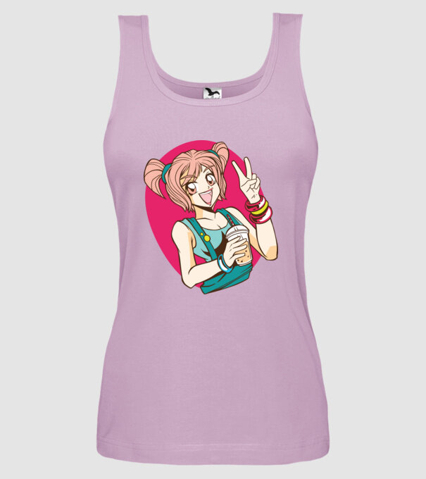 Bobba fată Anime model liliachiu pe tricou