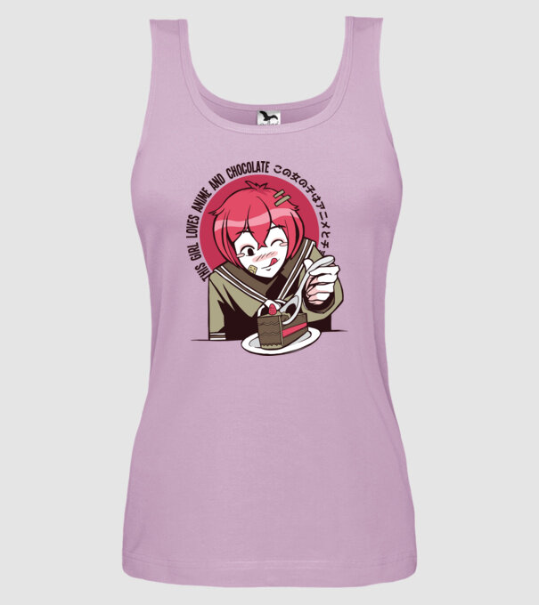 Doar o fată căreia îi place Anime și ciocolata model liliachiu pe tricou