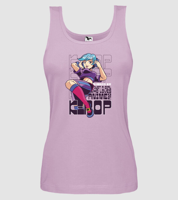 Doar o fată căreia îi place Anime și K-Pop model liliachiu pe tricou