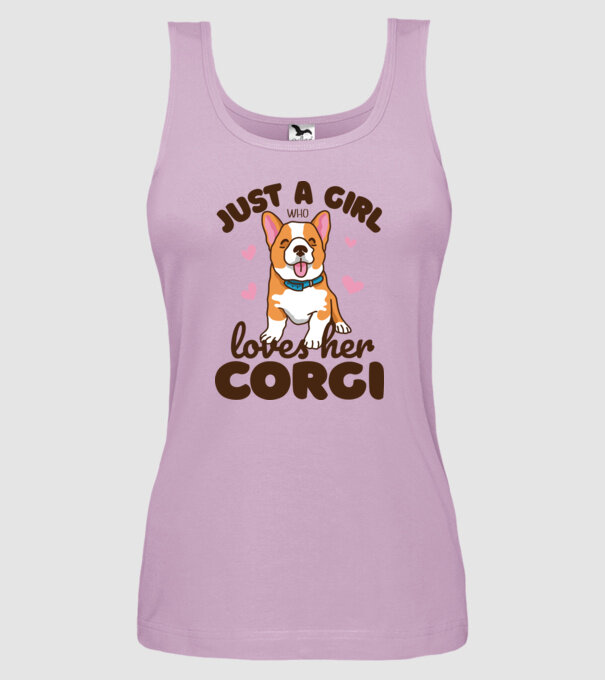 Doar o fată care iubește Corgiul său model liliachiu pe tricou