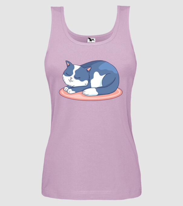 Pisicuță drăguță model liliachiu pe tricou