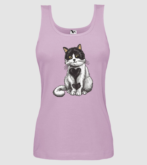 Pisicuță drăguță model liliachiu pe tricou