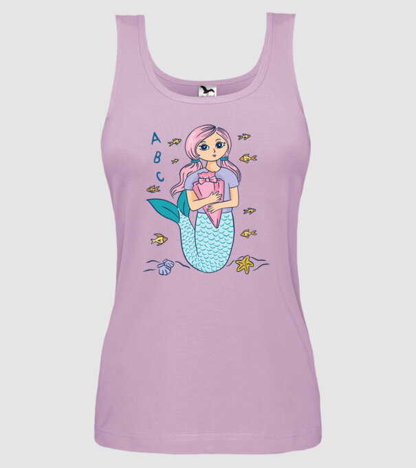 Sirenă Școlăriță drăguță model liliachiu pe tricou