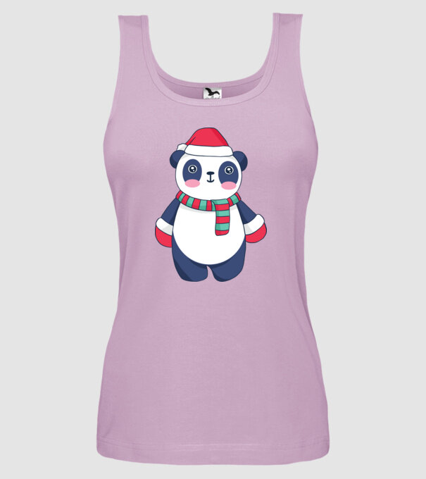 Panda drăguț de Crăciun model liliachiu pe tricou