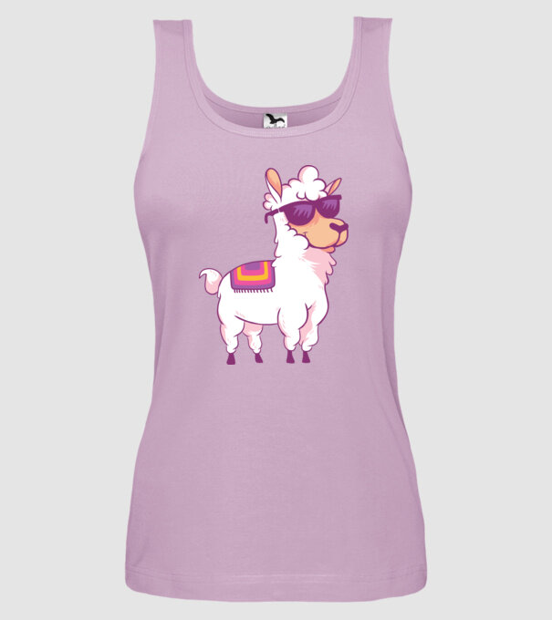 Llama drăguț model liliachiu pe tricou