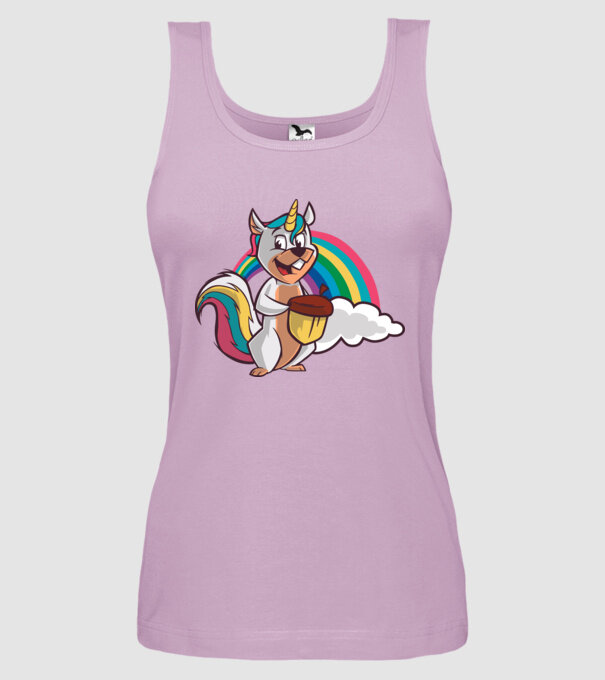 Unicorn drăguț Veveriță model liliachiu pe tricou
