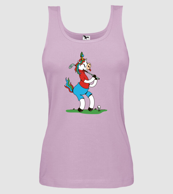 Unicorn jucător de golf model liliachiu pe tricou