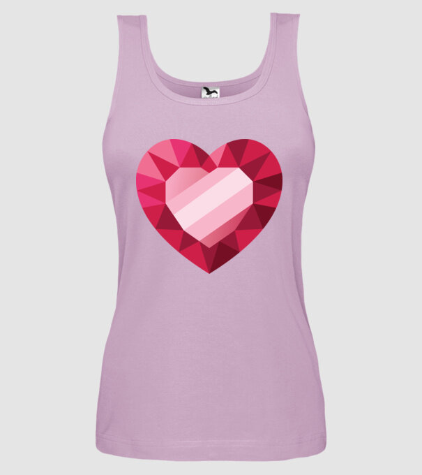 Inimă diamant model liliachiu pe tricou