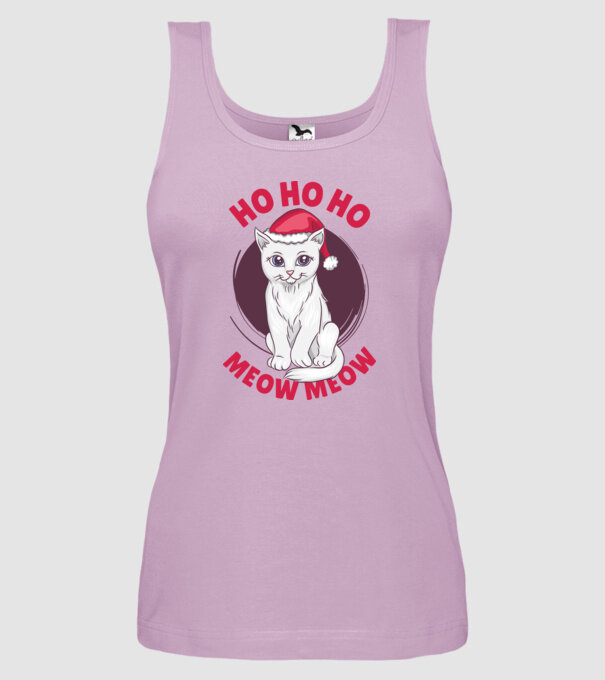 Ho Ho Ho Ho Ho Ho Ho Meow Meow Crăciun cu pisică model liliachiu pe tricou