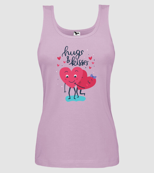 'Hugs and Kisses Tricou drăguț pentru Valentine''s Day' model liliachiu pe tricou